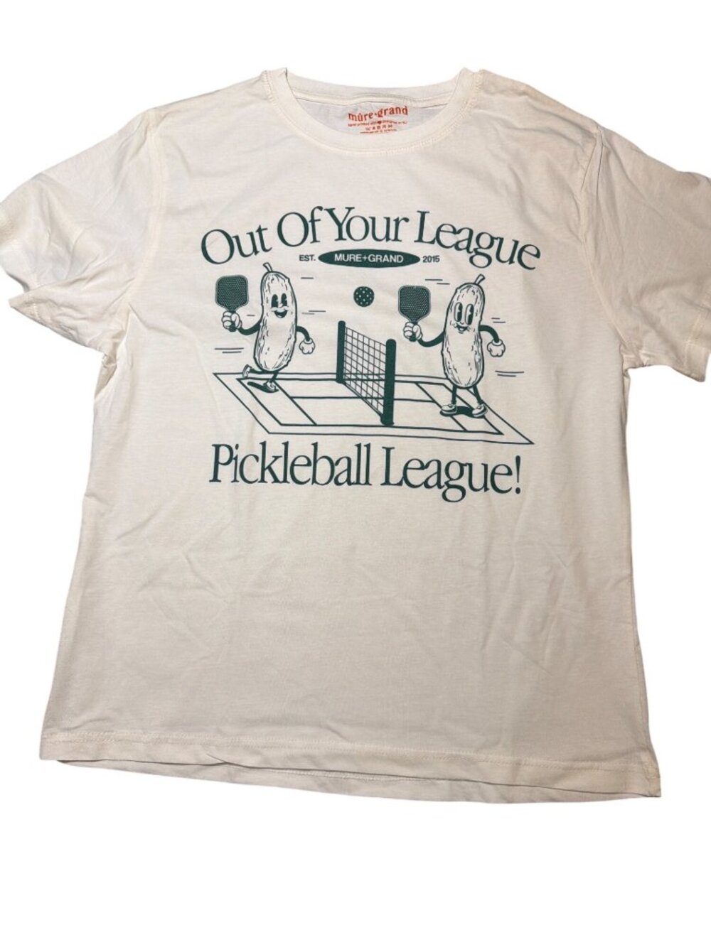 Out Of Your League Pickleball League Graphic Tee Mure Grand 100% Cotton XL NWOT